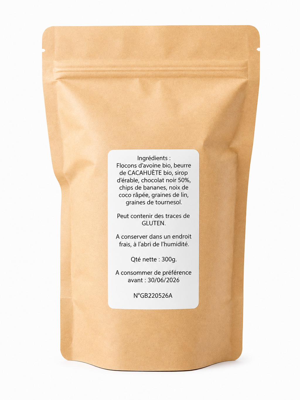 Granola banane / sirop d'érable (300g)