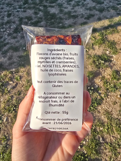 Barres de céréales aux fruits rouges (1 barre de 55g)